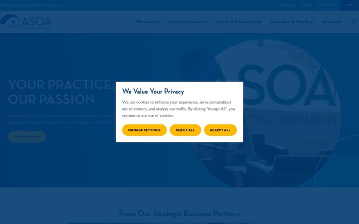 Screenshot of asoa.org
