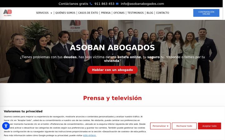 Screenshot of asobanabogados.com