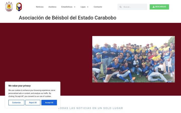 Captură de ecran a asobeisbolcarabobo.com