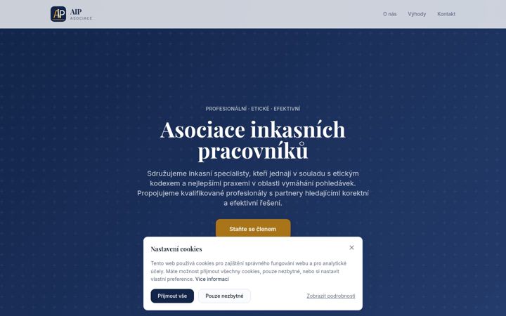 Screenshot of asociaceinkasnichpracovniku.cz
