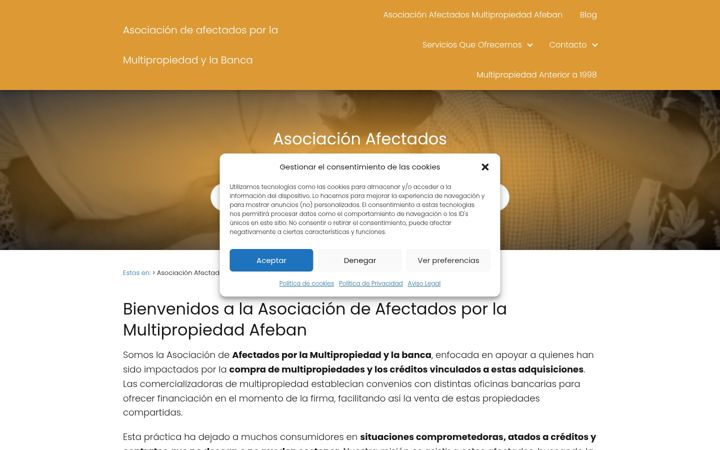 Screenshot of asociacionafectadosmultipropiedad.com