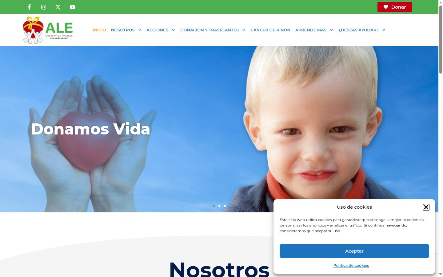 Screenshot del banner di consenso mostrato prima di qualsiasi interazione