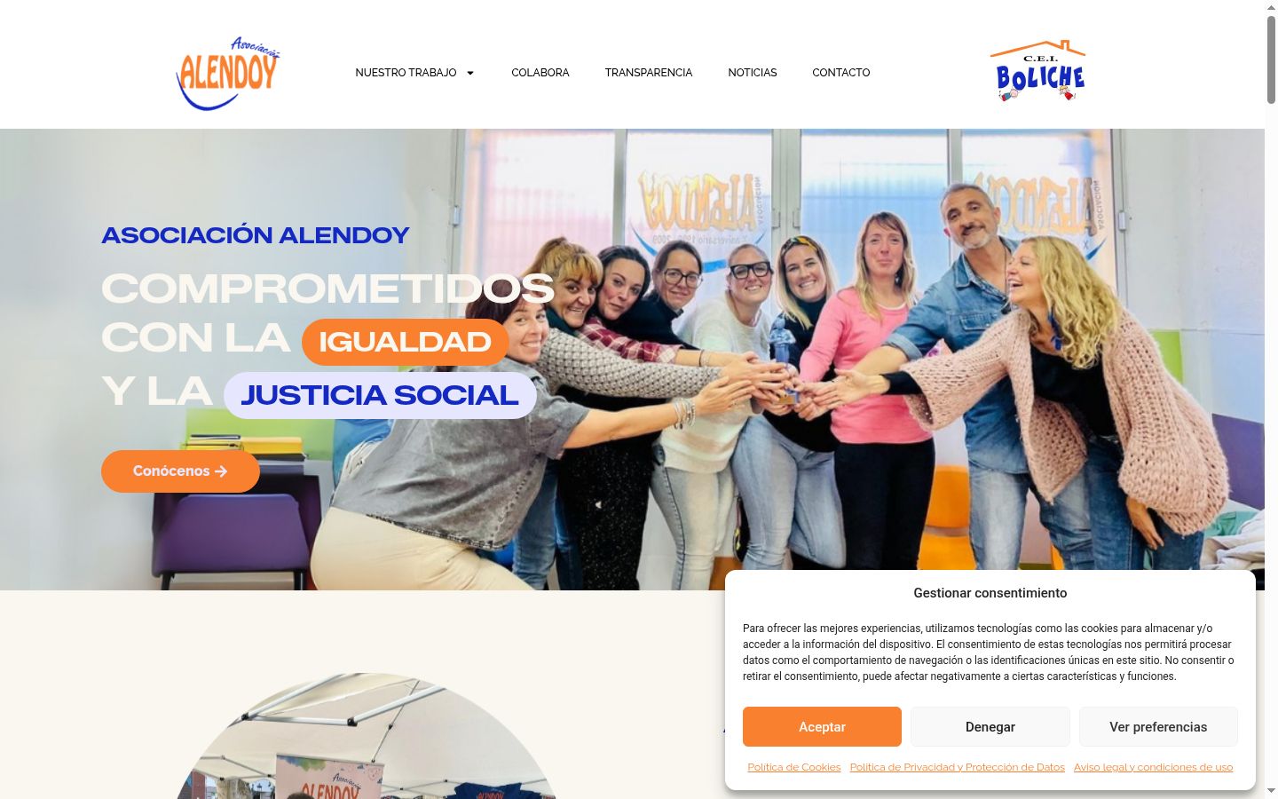 Screenshot del banner di consenso mostrato prima di qualsiasi interazione