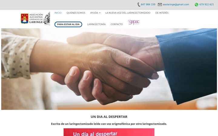 Screenshot of asociacionalicantinaoperadoslaringe.es