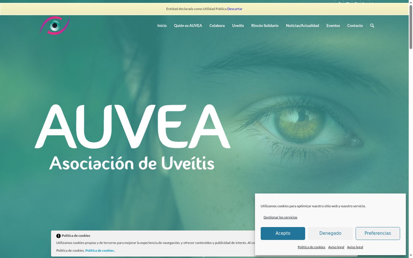 Screenshot of the consent banner shown before any interaction
