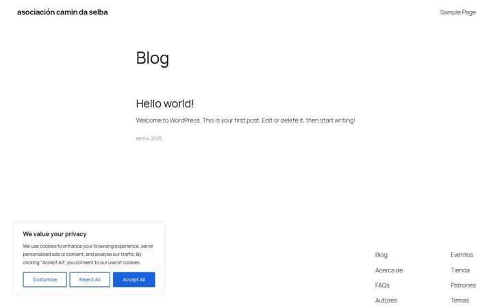 Screenshot of asociacioncamindaselba.com