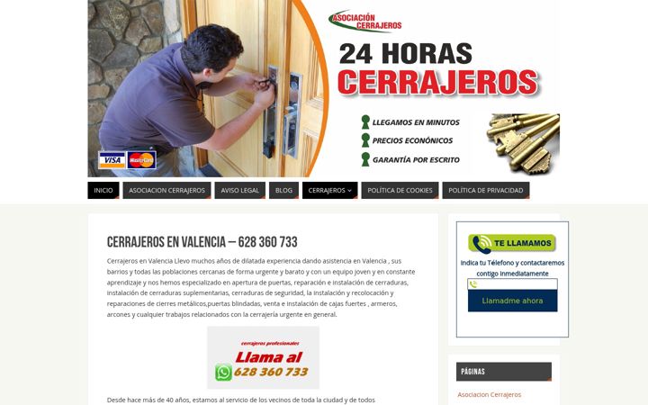 Captură de ecran a asociacioncerrajeros.com