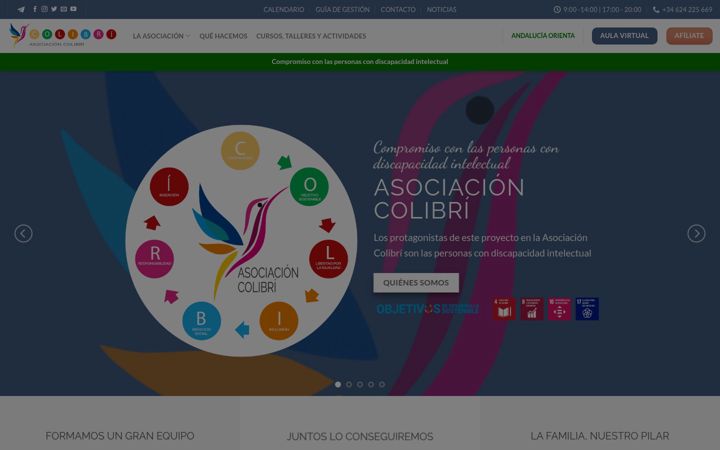Ekraanipilt saidist asociacioncolibri.org