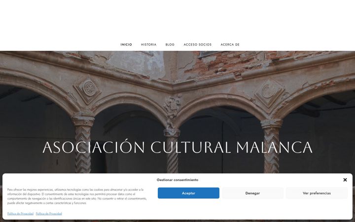 Captură de ecran a asociacionculturalmalanca.com