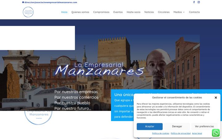 Screenshot of asociacionempresarialmanzanares.com