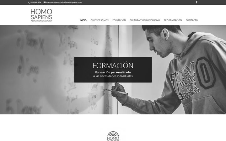 Screenshot of asociacionhomosapiens.com