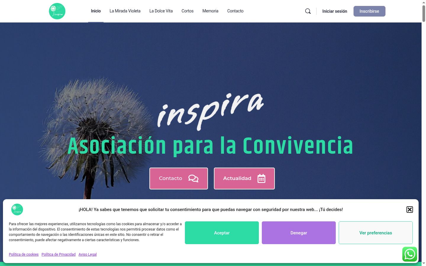 Captura de ecrã do banner de consentimento apresentado antes de qualquer interação