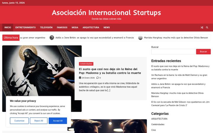 Screenshot of asociacioninternacionalstartups.com