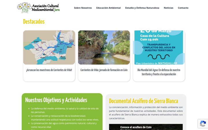 Captura de pantalla de asociacionjara.com