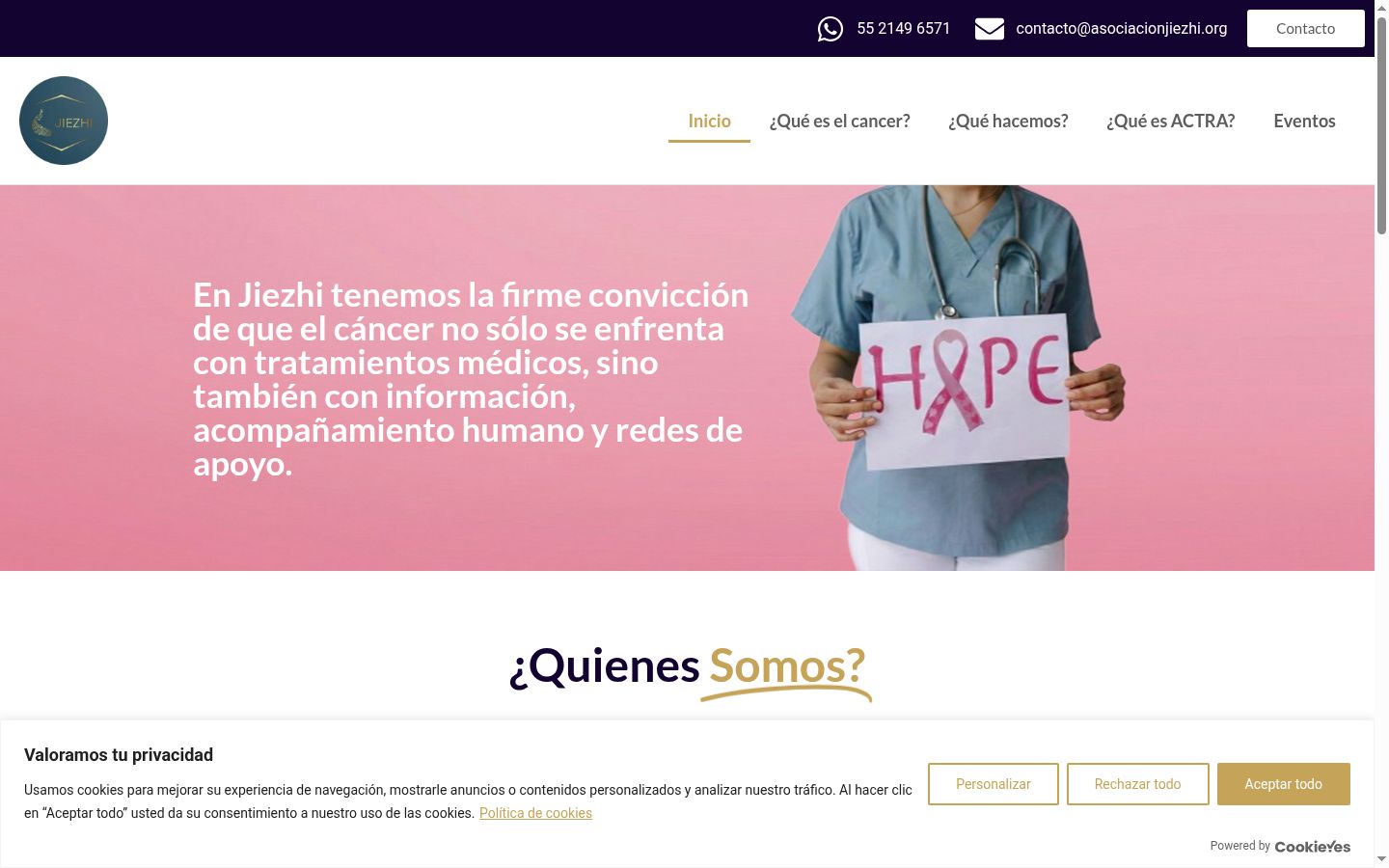 Screenshot del banner di consenso mostrato prima di qualsiasi interazione