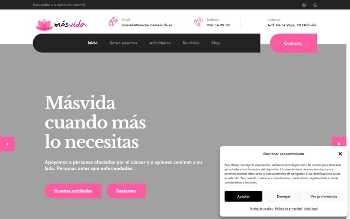 Screenshot ta' asociacionmasvida.es