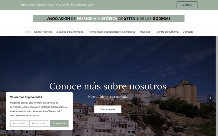 Screenshot of asociacionmemoriasetenil.es