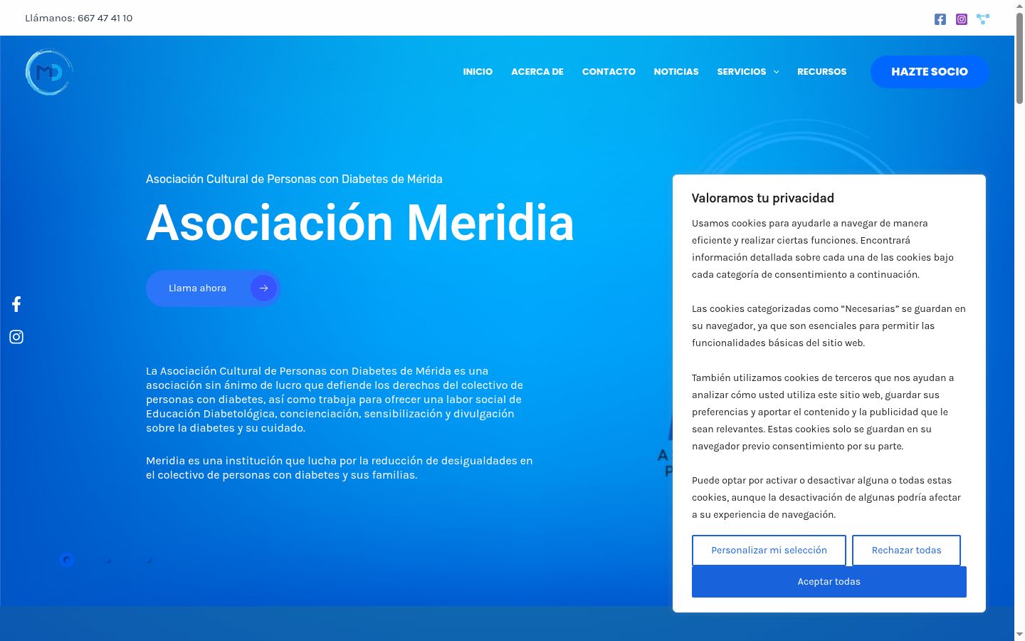 Screenshot del banner di consenso mostrato prima di qualsiasi interazione