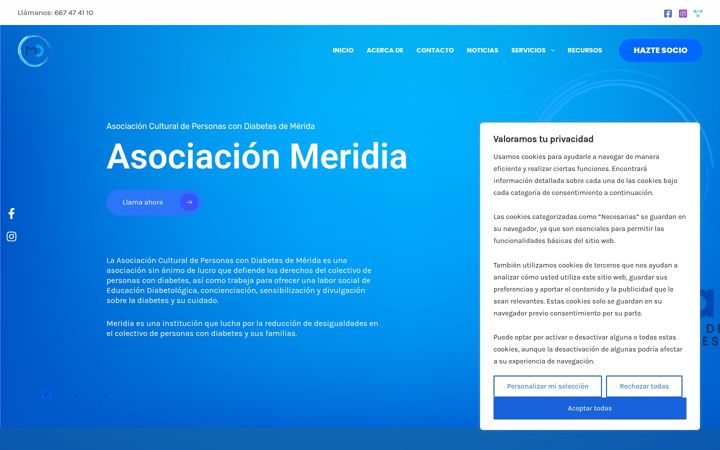 Screenshot of asociacionmeridia.com