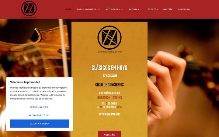 Captura de pantalla de asociacionmusicaldavinci.com