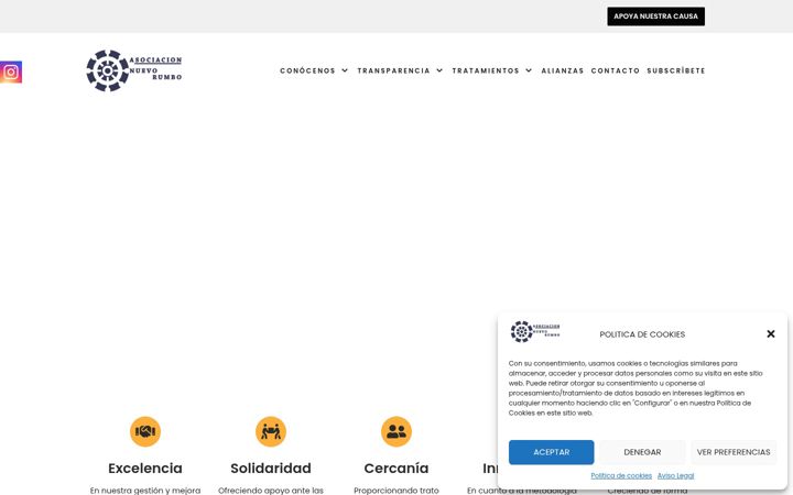 Screenshot of asociacionnuevorumbo.es
