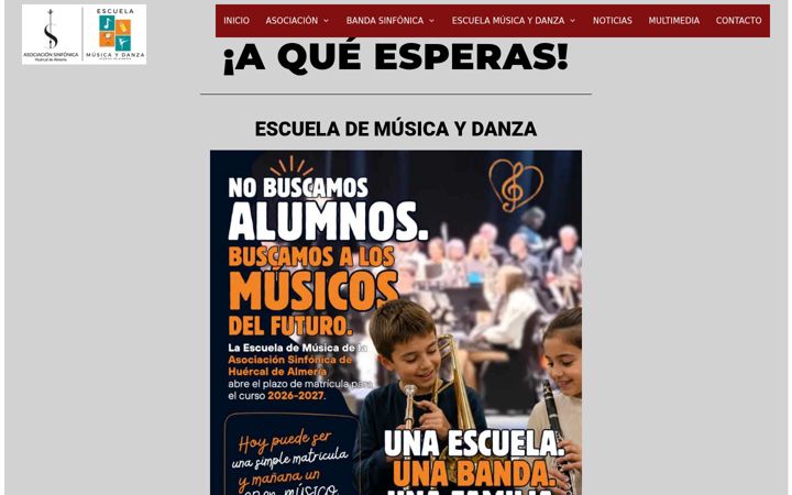 Snímek obrazovky asociacionsinfonicahuercal.com