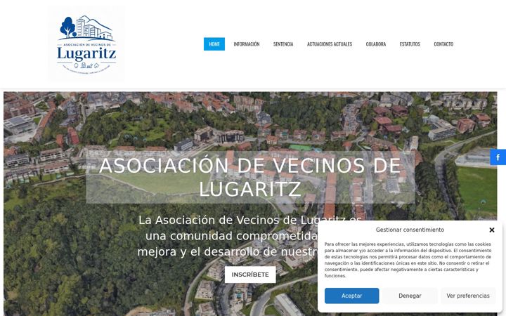 Screenshot of asociacionvecinoslugaritz.org