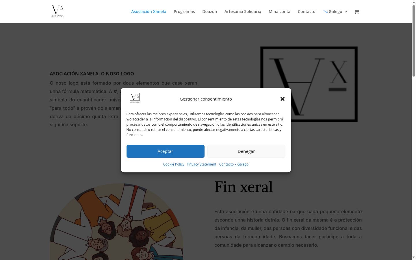 Captură de ecran a bannerului de consimțământ afișat înainte de orice interacțiune