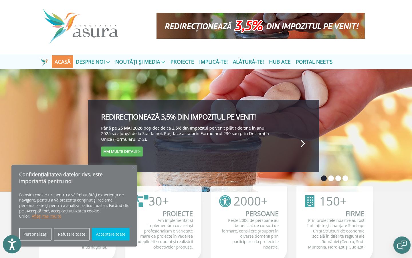 Screenshot of the consent banner shown before any interaction