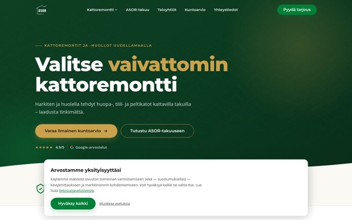 Screenshot of asorkatto.fi