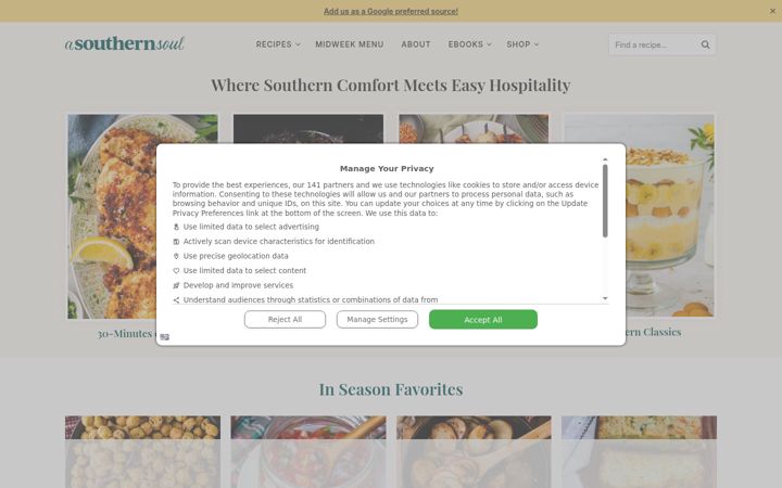 Screenshot of asouthernsoul.com