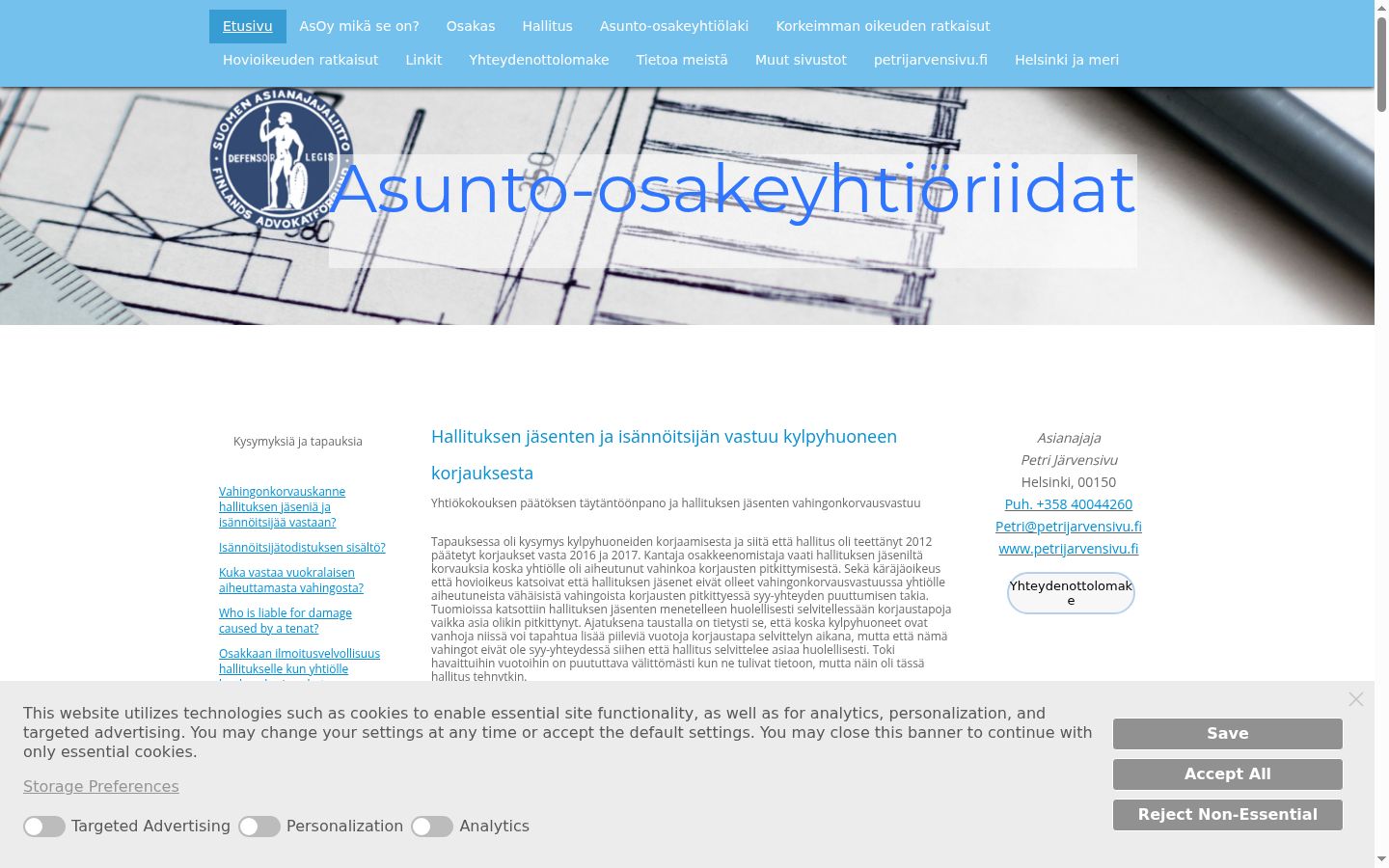 Skärmbild av samtyckesbannern som visades före någon interaktion