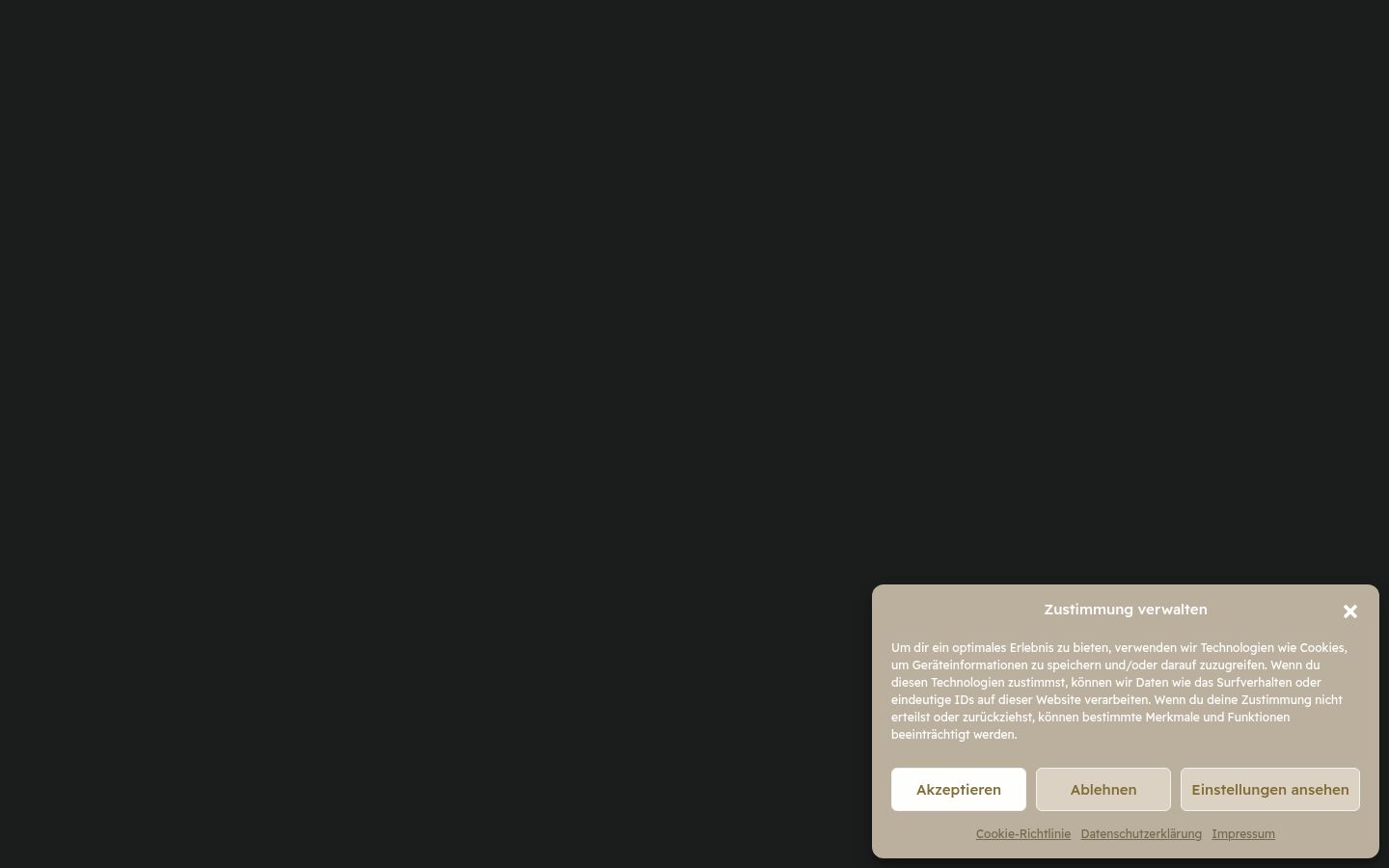 Captura de ecrã do banner de consentimento apresentado antes de qualquer interação