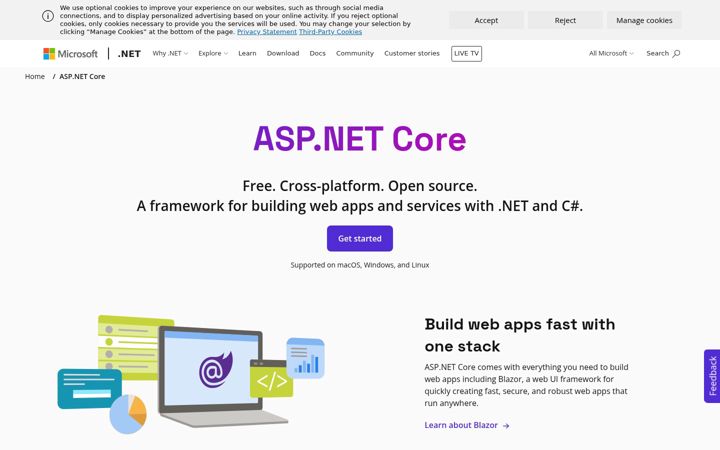 Screenshot von asp.net