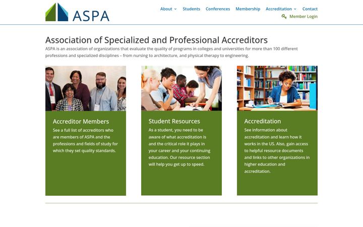 Posnetek zaslona aspa-usa.org