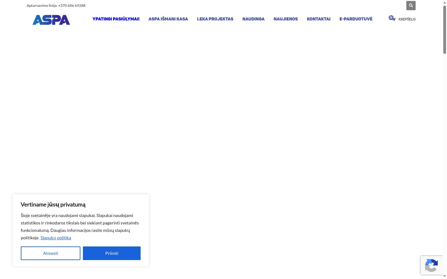 Screenshot del banner di consenso mostrato prima di qualsiasi interazione