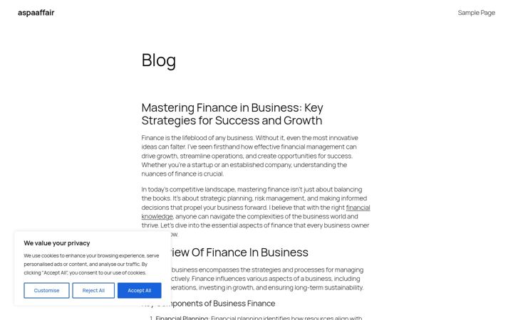 Screenshot of aspaaffair.com