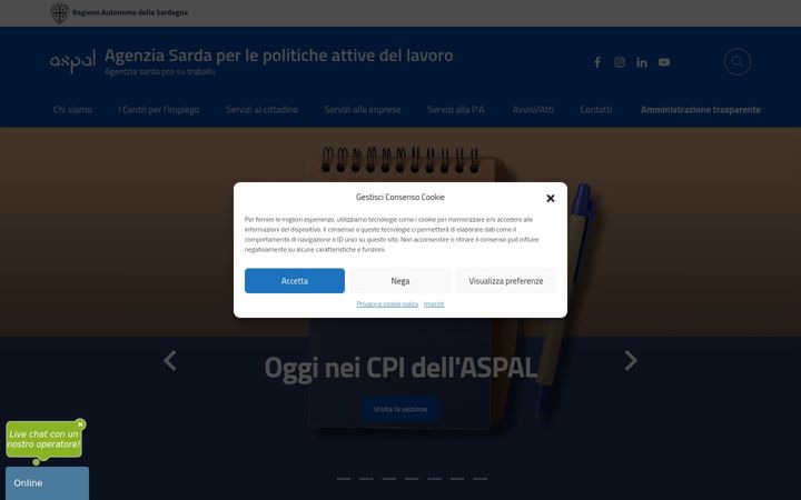 Screenshot of aspalsardegna.it