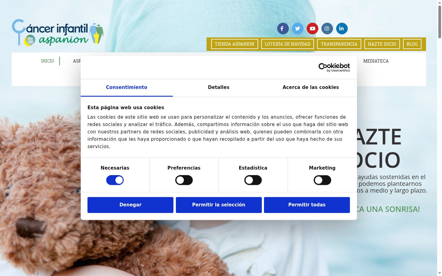 Snímek obrazovky baneru souhlasu zobrazeného před jakoukoli interakcí