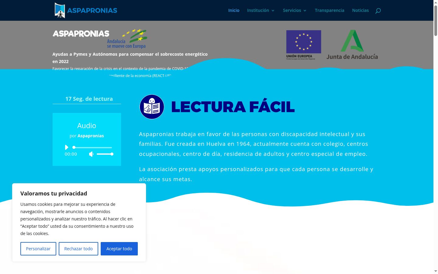 Screenshot of the consent banner shown before any interaction