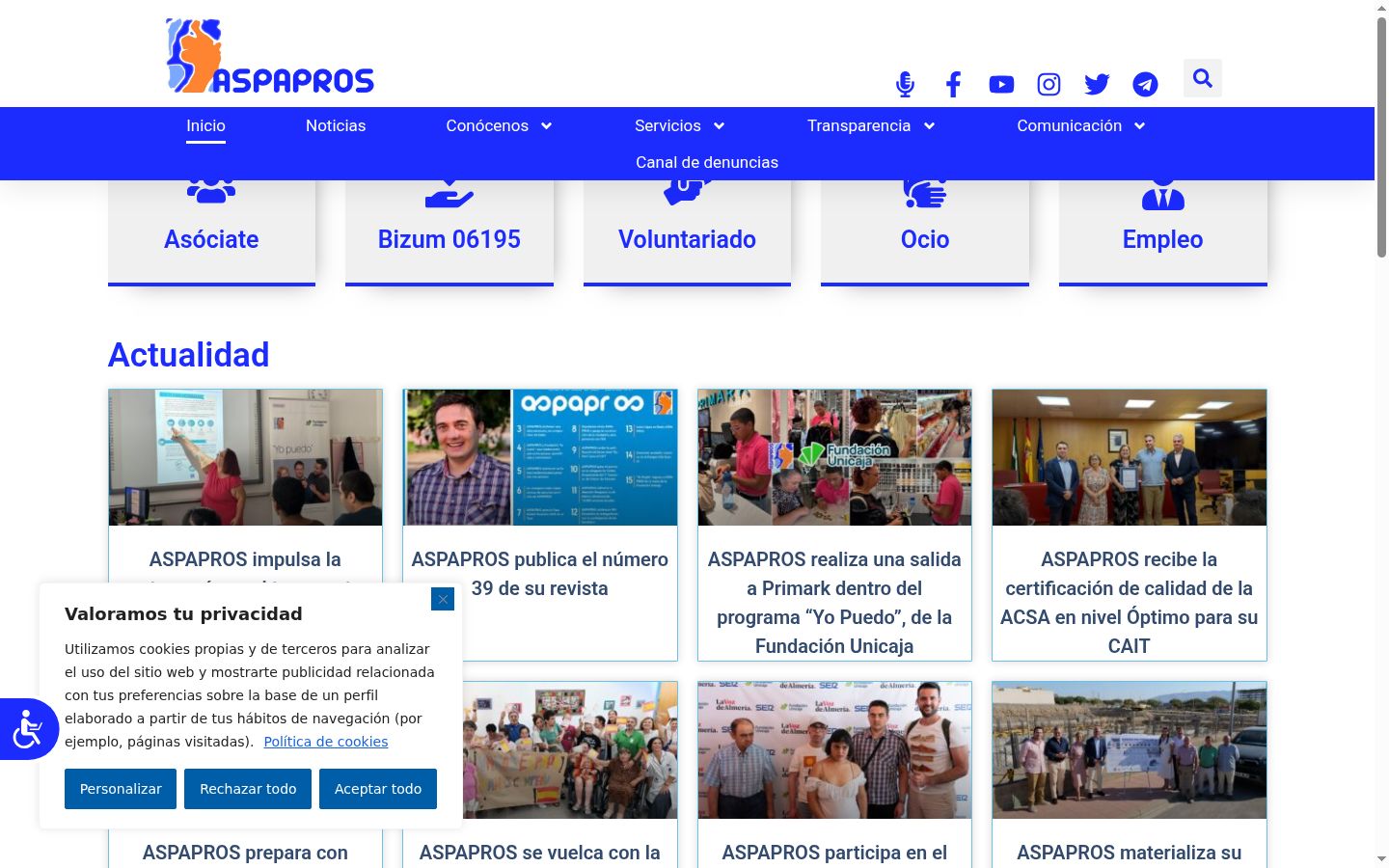 Screenshot del banner di consenso mostrato prima di qualsiasi interazione