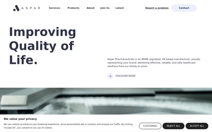 Screenshot of aspar.co.uk