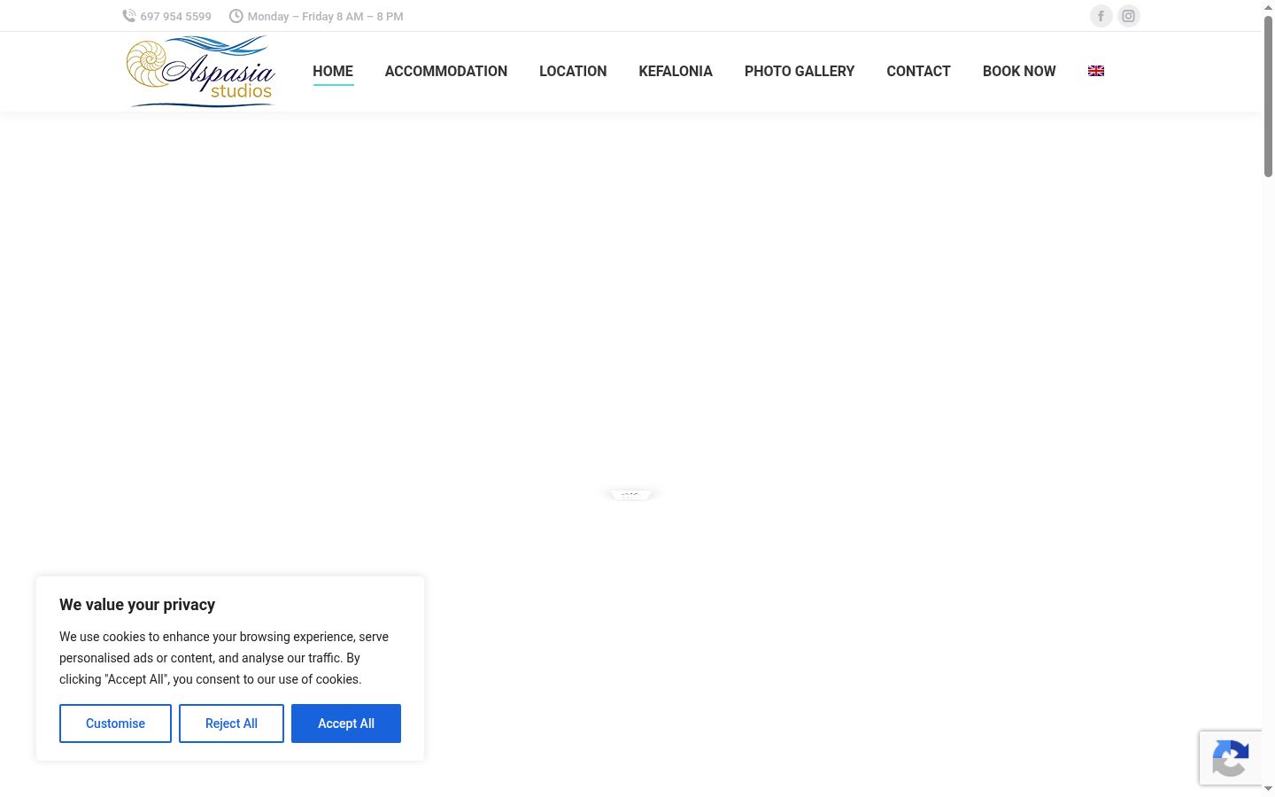 Captura de pantalla del banner de consentimiento mostrado antes de cualquier interacción