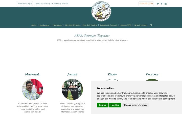 Screenshot of aspb.org