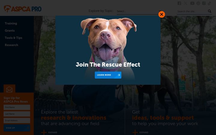 Screenshot of aspcapro.org