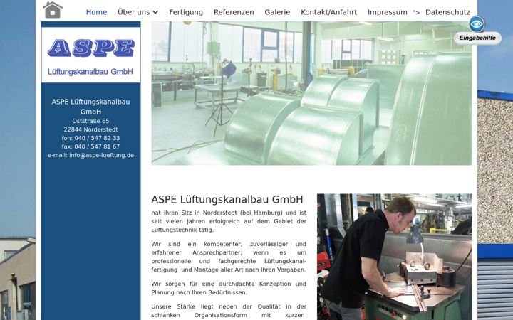 Screenshot of aspe-lueftung.de