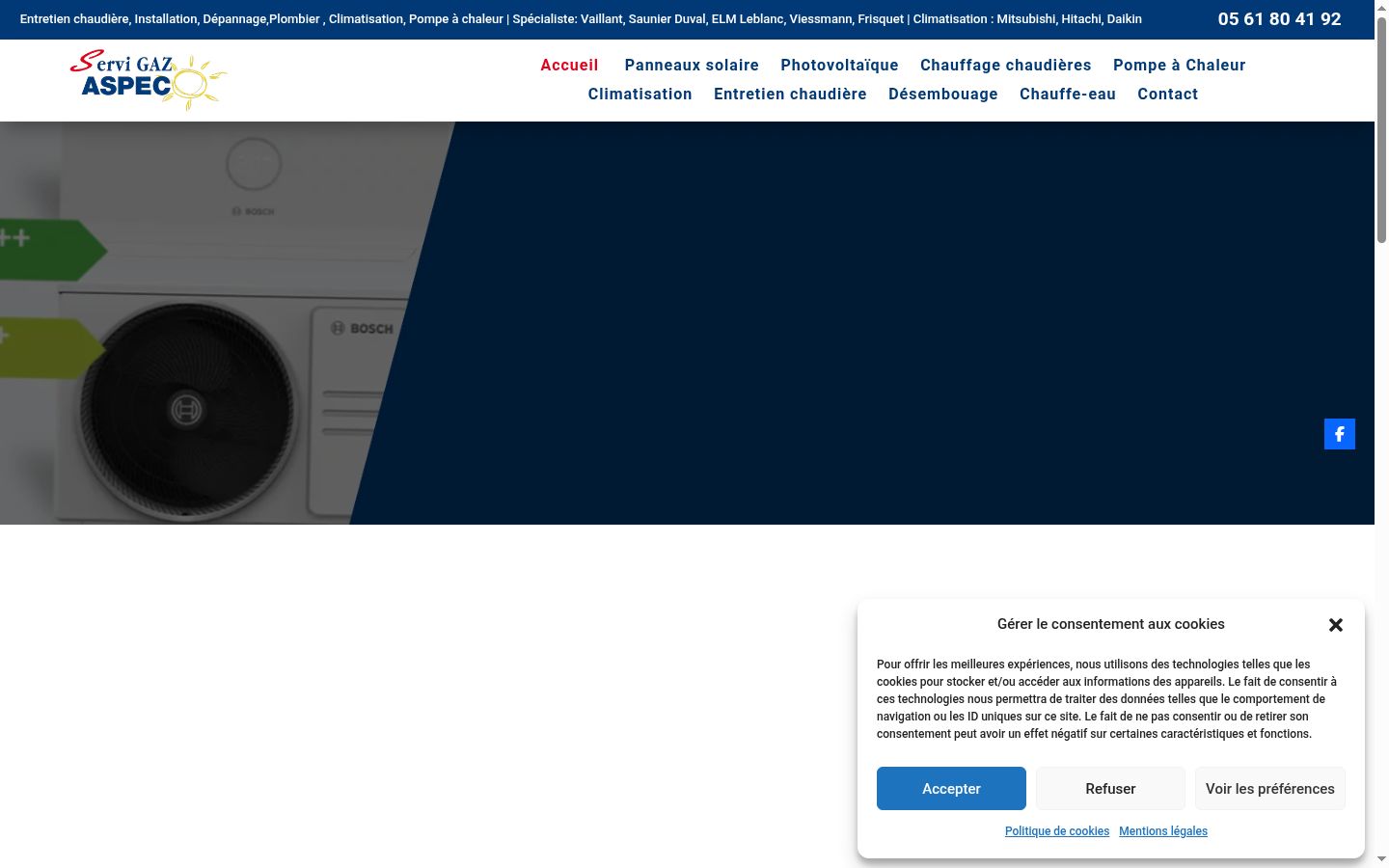 Captura de ecrã do banner de consentimento apresentado antes de qualquer interação