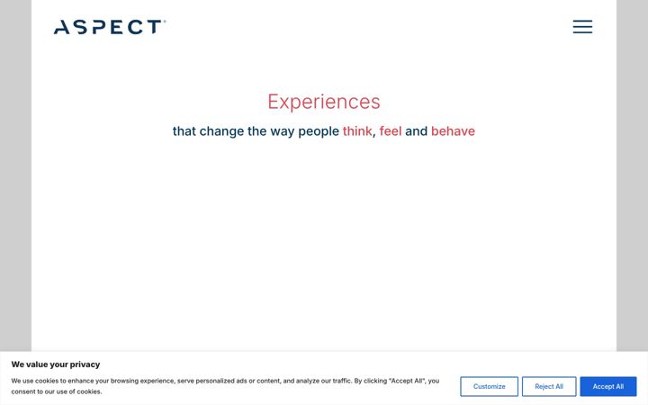 Screenshot of aspect-communications.com