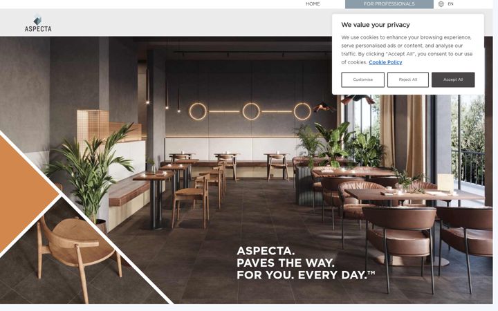 Screenshot of aspectaflooring.com