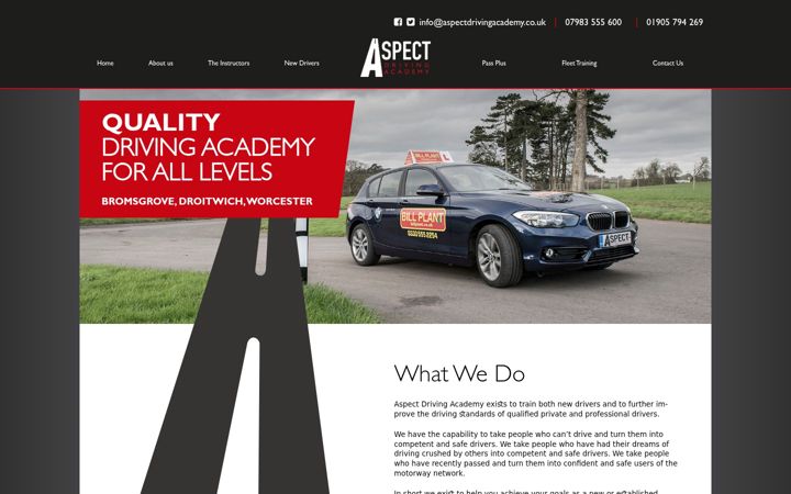 Екранна снимка на aspectdrivingacademy.co.uk